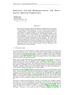 efficient vector representation for docu- ments