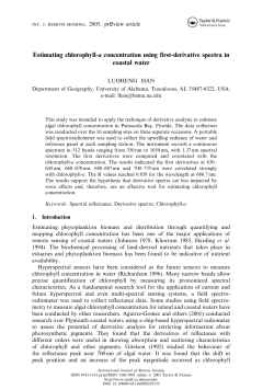 (2005) Estimating chlorophyll-a concentration using first