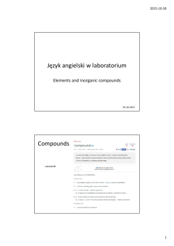 Język angielski w laboratorium Compounds