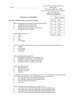 1 Mid-term examination - Vassar economics