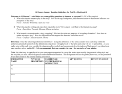 11 Honors Summer Reading Guidelines