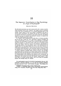 The Impostor Contribution to Ego Psychology of a Type