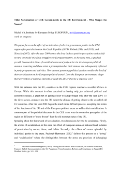 Title: Socialization of CEE Governments in the EU Environment