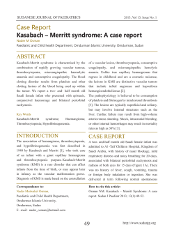 Kasabach &ndash; Merritt syndrome: A case report