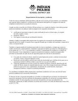 New Student Registration Packet: Spanish