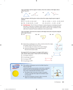 Copy each figure and the angle of rotation. Draw the rotation of the