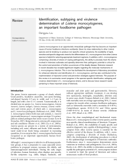 Identification, subtyping and virulence determination of Listeria