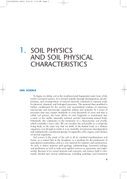 1. SOIL PHYSICS AND SOIL PHYSICAL CHARACTERISTICS