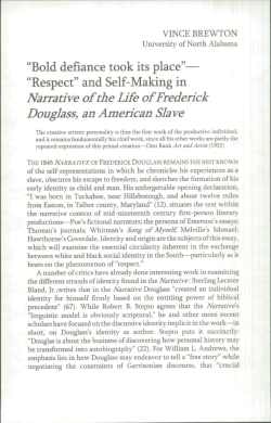 "Bold defiance took its place"&mdash; "Respect" and Self