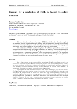 Elements for a re-definition of TEFL in Secondary