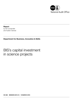 Capital investment in science projects