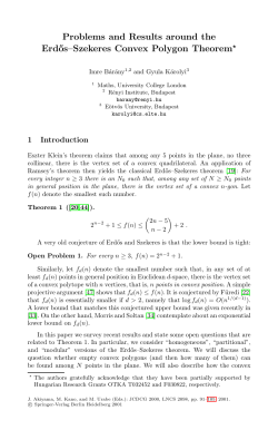 Problems and Results around the Erd˝os–Szekeres Convex