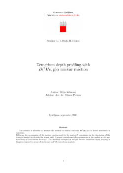 Deuterium depth profiling with D( He,p)&alpha; nuclear reaction
