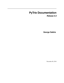 PyTrie Documentation