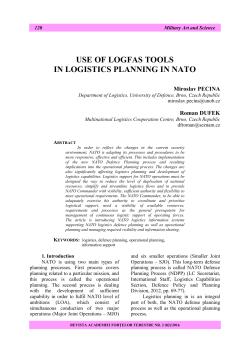 USE OF LOGFAS TOOLS IN LOGISTICS PLANNING IN NATO