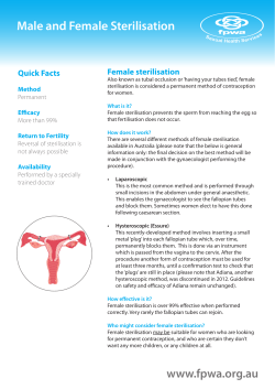 Male and Female Sterilisation