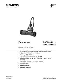 Flow sensor QVE2000.0xx, QVE2100.0xx