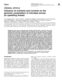 Influence of nutrients and currents on the genomic