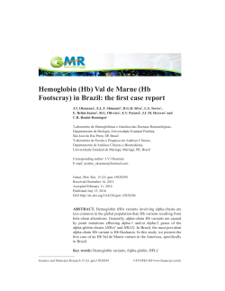 Hemoglobin (Hb) Val de Marne (Hb Footscray) in Brazil: The first