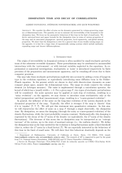 DISSIPATION TIME AND DECAY OF CORRELATIONS - IPhT