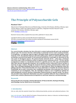 The Principle of Polysaccharide Gels