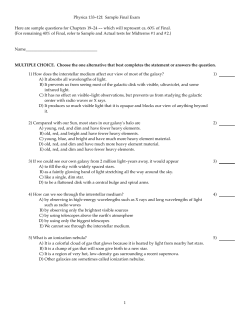 Physica 133-12f: Sample Final Exam Here are sample questions for