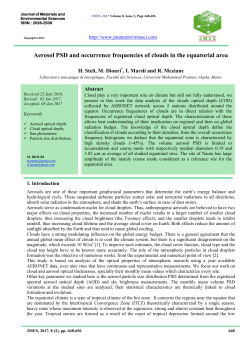 Aerosol PSD and occurrence frequencies of clouds in the equatorial