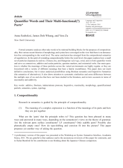 Quantifier Words and Their Multi