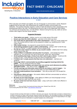 Communication - Positive Interactions with Children