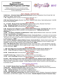 This month`s Activity Calendar - Valley Program for Aging Services