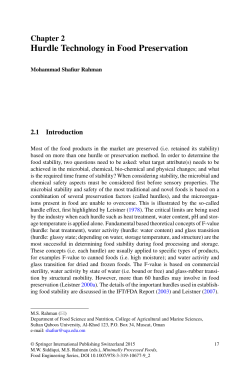 Hurdle Technology in Food Preservation