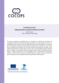 Consolidation of Support services in Estonia