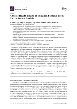 Adverse Health Effects of Thirdhand Smoke: From Cell to Animal