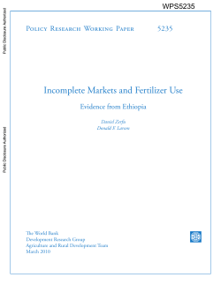 Incomplete markets and fertilizer use: Evidence from Ethiopia