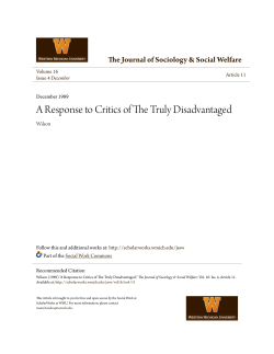 A Response to Critics of The Truly Disadvantaged