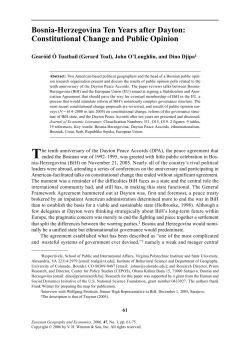 Bosnia-Herzegovina Ten Years after Dayton: Constitutional Change