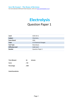 Electrolysis - SAVE MY EXAMS!
