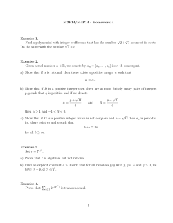 M3P14/M4P14 - Homework 4 Exercise 1. Find a polynomial with