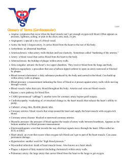 Glossary of Terms (Cardiovascular)