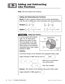 Adding and Subtracting Like Fractions