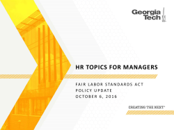 hr topics for managers - Georgia Tech Human Resources