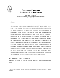 Elasticity and Buoyancy Of the Jamaican Tax