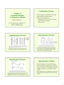 Chapter 12 Treatment Planning – Combination of Beams