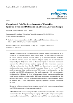 Complicated Grief in the Aftermath of Homicide
