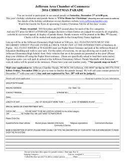 Jefferson Area Chamber of Commerce 2016 CHRISTMAS PARADE