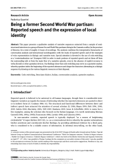 Being a former Second World War partisan - Aisberg