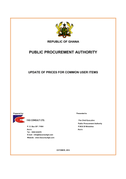 October 2014 - Public Procurement Authority