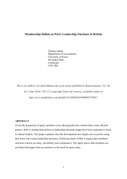 Membership Ballots and Leadership Elections in Britain