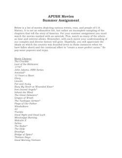APUSH Movies Summer Assignment