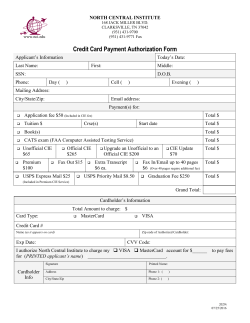 Credit Card Payment Authorization Form